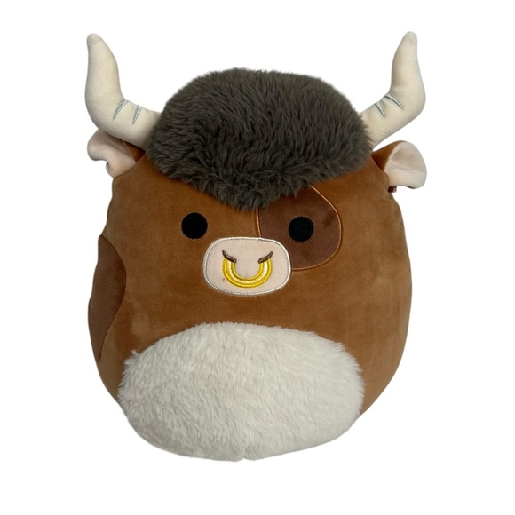 SQUISHMALLOW Shep Brown Spotted Bull Plush 12" Tall - Picture 1 of 7